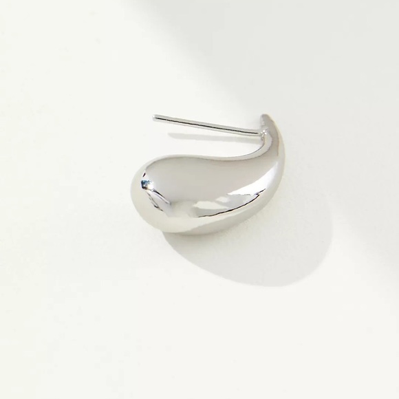 Silver Organic Drop Earrings - Picture 4 of 6
